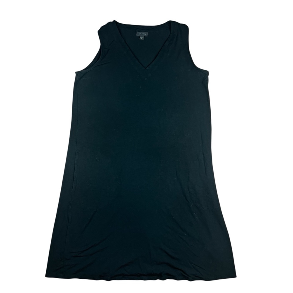 J.Jill Dress Medium Wearever Shift Black Jersey Knit Sleeveless V-Neck‎ Pockets